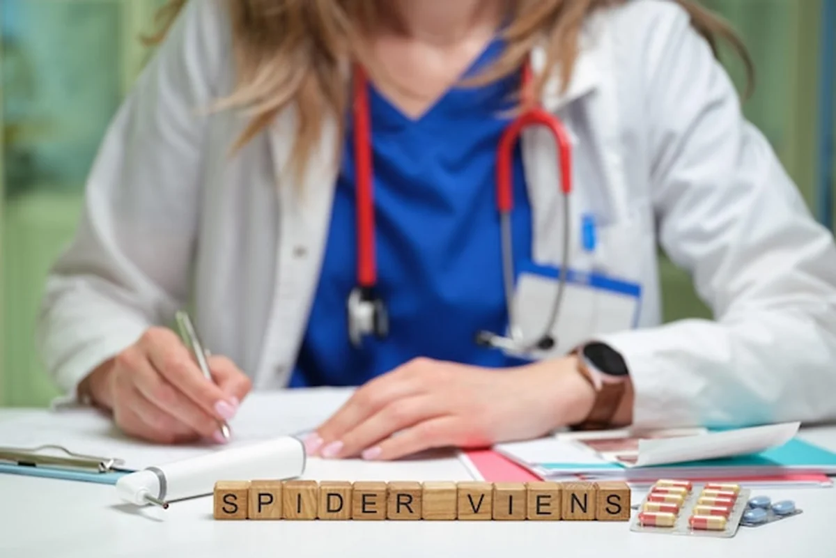 Lekarz pisze ważne notatki używając liter Scrabble związane z opieką medyczną