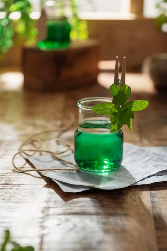 Napój zielonej herbaty na stole